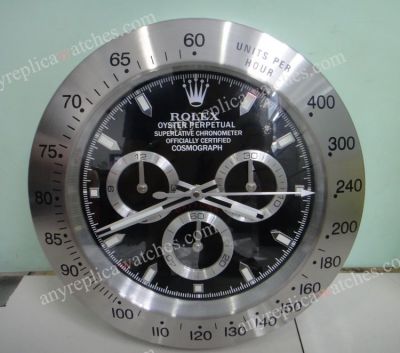 Stainless Steel Black Face Daytona Rolex Wall Clock Best Copy